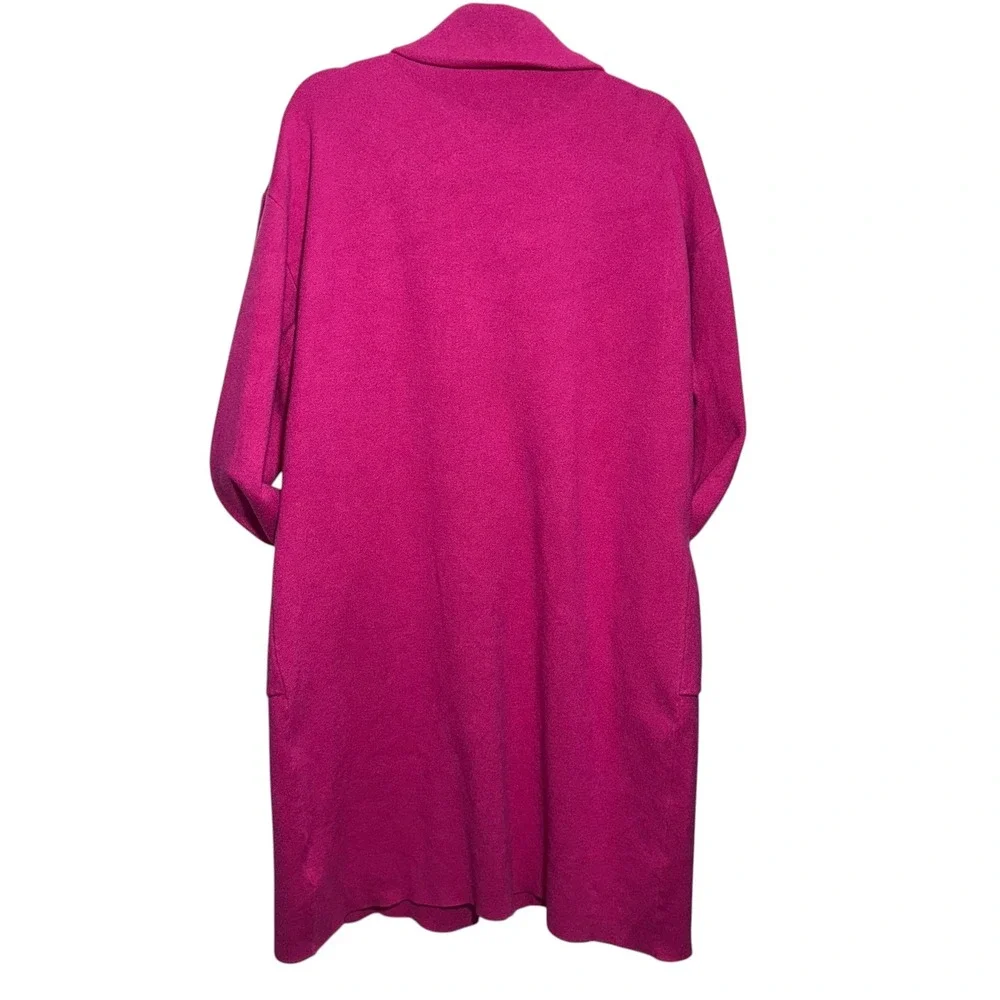 Tea n Rose Fuchsia Longline Sweater Cardigan L Single‎ Button Pockets